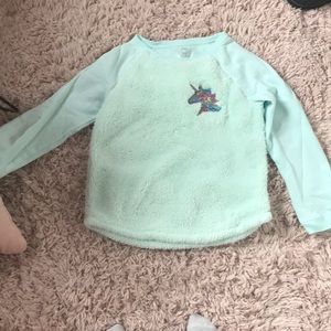 Long sleeve fuzzy sweater